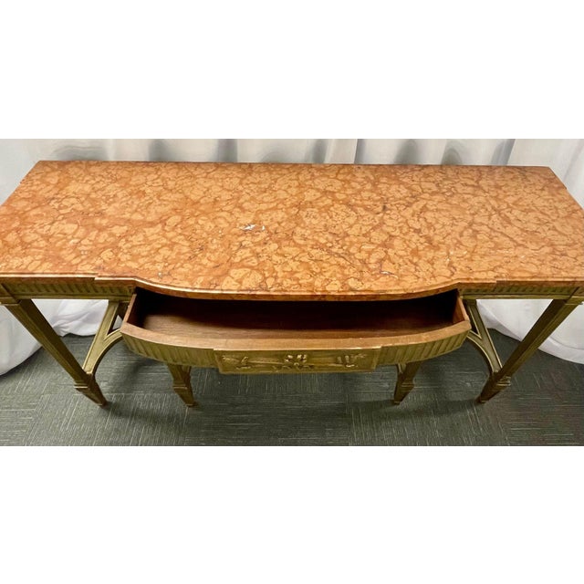 Maison Jansen Console With Six Raised Legs and Marble Top For Sale - Image 9 of 17