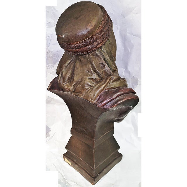 Late 19th Century Saracen Terracotta Nubian Arab Bust After Guluche For Sale - Image 10 of 13