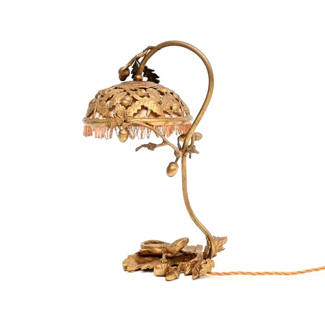 Late 19th Century Antique French Art Nouveau Bronze Desk Lamp, 1890 For Sale - Image 5 of 12