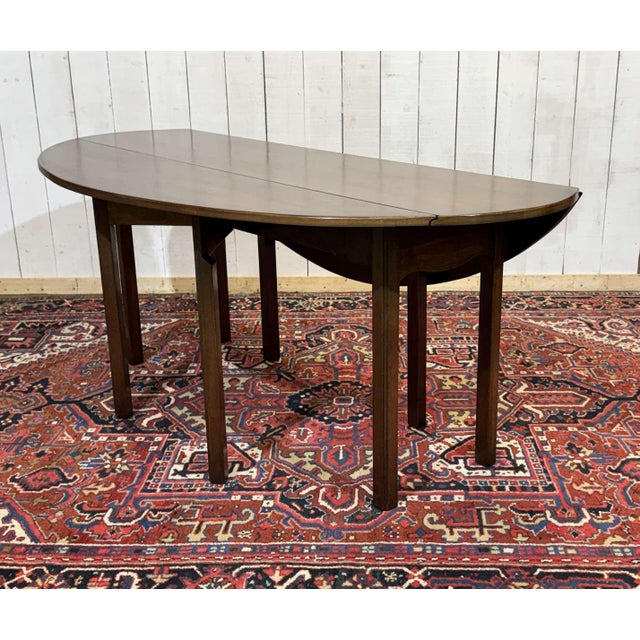 English Drop-Leaf Mahogany Gateleg Table, 1950s For Sale - Image 3 of 14