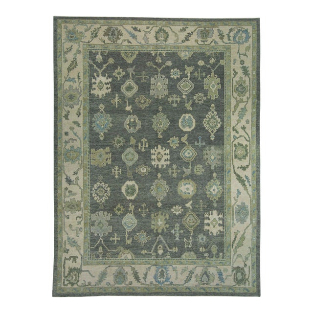 Turkish Oushak Rug 8'9" x 11'10" #18103 For Sale