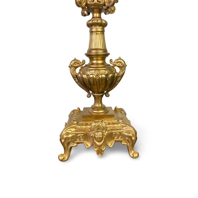 19th Century Napoleon III Gilt Bronze Candelabra, Set of 2 For Sale - Image 6 of 11