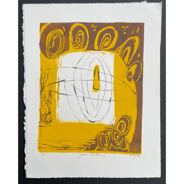 Baltimore, Maryland artist Sharon Christhilf (born 1943) "Dead Reckoning" linocut; pencil signed, dated, titled and...