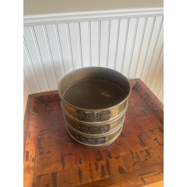 Industrial w.s. Tyler Company Set 3 Brass Sieves For Sale - Image 3 of 6