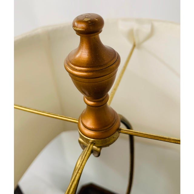 Japanese Oriental Hand-Painted Wooden Table Lamp With Floral Decoration, a Pair For Sale - Image 3 of 13