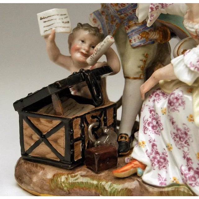 Ceramic Meissen Figurines Love Legacy Hunter Model a 46 Kaendler, 1870s For Sale - Image 7 of 9