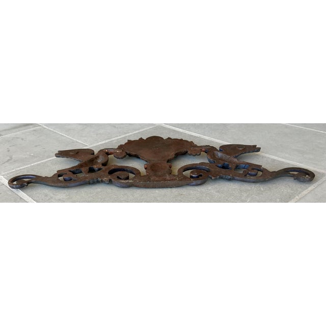 Late 19th-Century Cast Iron Victorian-Style Pediment With Fruit Urn & Swooping Ravens For Sale In Austin - Image 6 of 18
