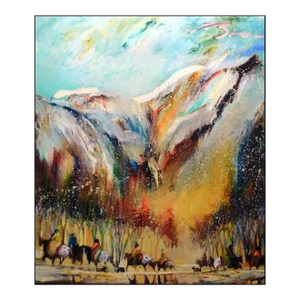 Earl Biss "Riding Below Pryor Gap With a Group of Dogs" Giclee Stretched Canvas