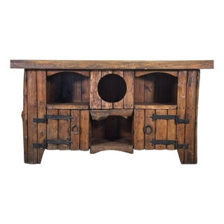 Rustic Chestnut Wood Sideboard, 1960s For Sale