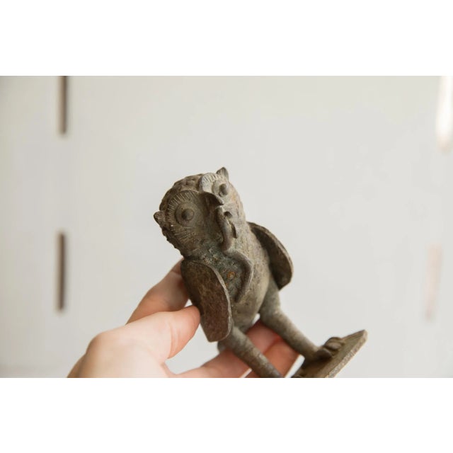 Mid 20th Century Vintage African Owl With Snake Sculpture For Sale - Image 5 of 7