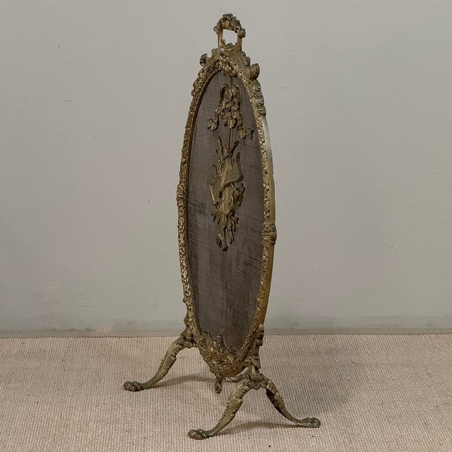 19th Century French Louis XVI Bronze Oval Firescreen For Sale - Image 16 of 18