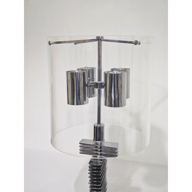 Mid-Century Modern Italian Table Lamp in Chromed Metal and Acrylic Glass, 1970s For Sale - Image 13 of 18