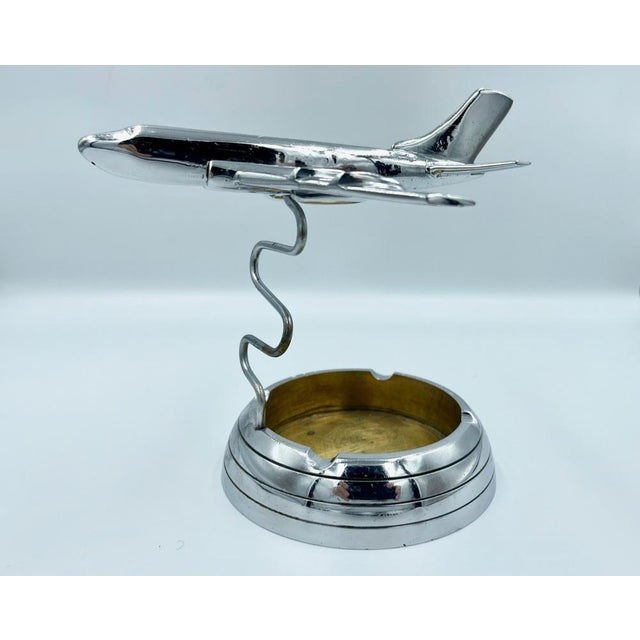 1950s Polish Model TU124 Desk Plane with Ashtray in Chromed Brass, 1950s For Sale - Image 5 of 16