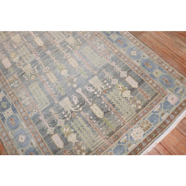 Persian Zabihi Collection Weeping Willow Tree Antique Persian Malayer Rug - 4'11" x 8'5" For Sale - Image 3 of 10