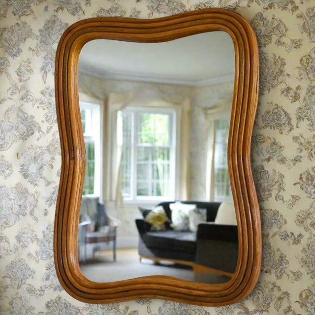Brown Pencil Reed 'Reka' Wall Mounted Mirror For Sale - Image 8 of 8