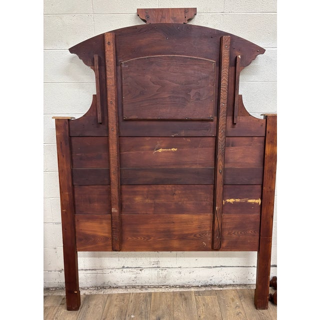 Antique Full Size Victorian Monumental Eastlake Carved High Back Bed For Sale - Image 16 of 16