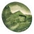 Large Embossed Decorative Plate Cabin Scene #2 by Zell Am Harmersbac, in Beautiful Green Tones For Sale