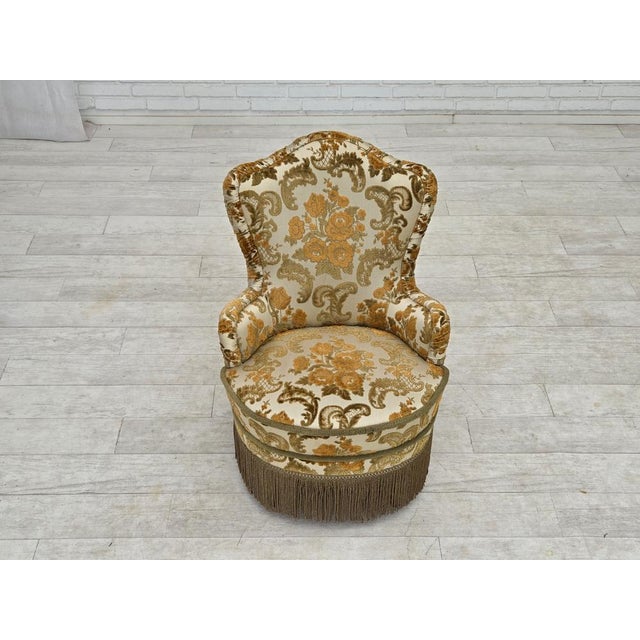 Small Danish Armchairs in Brown/Beige Furniture Fabric, 1970s, Set of 2 For Sale - Image 18 of 18