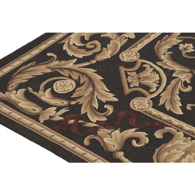 Transitional 1980s Rug & Kilim’s Aubusson Style Flatweave in Brown With Medallion & Floral Patterns For Sale - Image 3 of 7