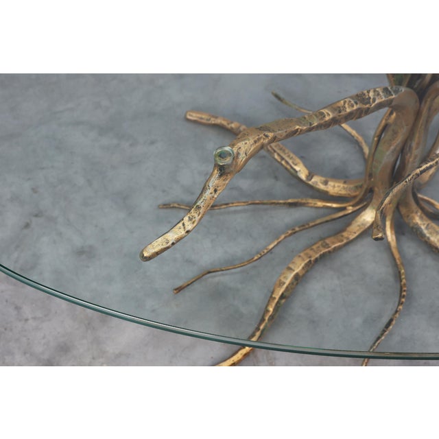 Gold Mid-Century Forged Metal Coffee Table from Salvino Marsura, Italy, 1960s For Sale - Image 8 of 15