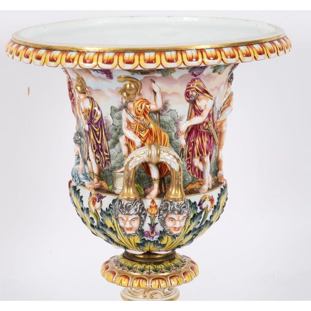 Large Antique Italian Urns from Capodimonte, Naples, 19th Century, Set of 2 For Sale - Image 11 of 18
