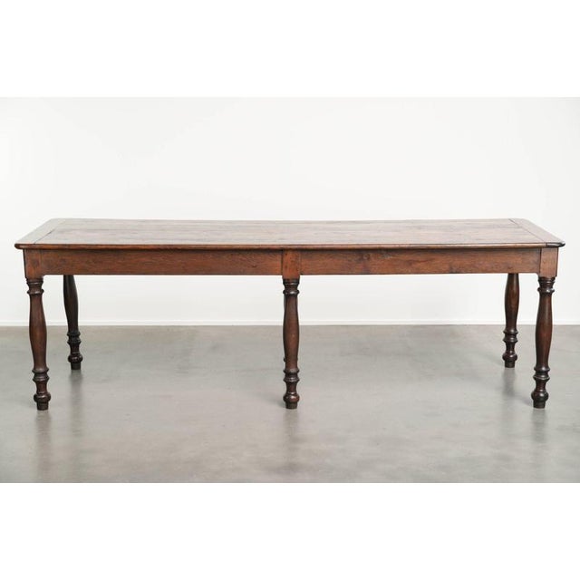 Early 19th Century English Oak Farmhouse Dining Table For Sale - Image 4 of 14