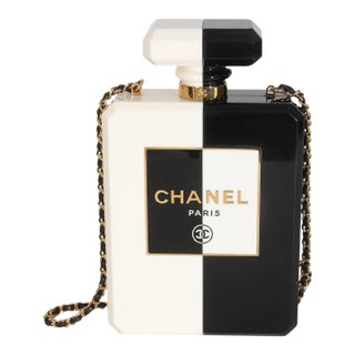 White Black Plexiglass Perfume Bottle Clutch For Sale