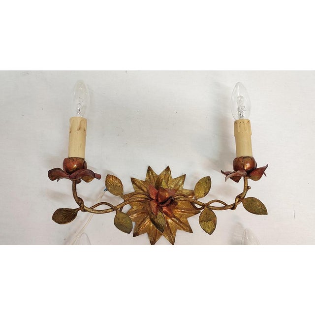 Rococo Golden Wrought Iron, Spain, 1940s, Set of 2 For Sale - Image 3 of 17