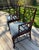 Air of Baker Chinoiserie Lacquered Lounge Chairs With Geometric Lattice Backs & Upholstered Seats For Sale - Image 14 of 18