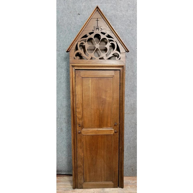 Gothic Military Campaign Confessional in Oak, 1800 For Sale - Image 14 of 14