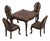 Hooker Leather Top Games Table & 4 Chair Gaming Set For Sale