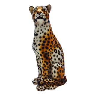 Leopard Statue in Ceramic from Ceramiche Boxer For Sale