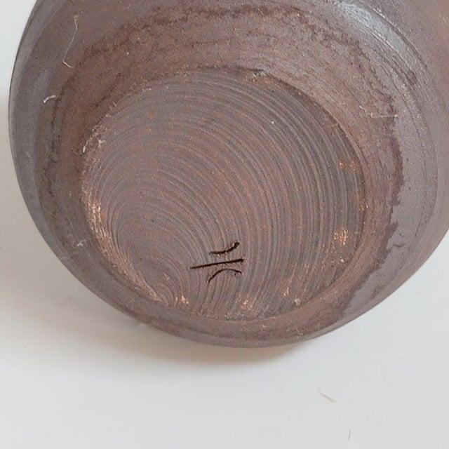 Signed Japanese Bizen Style Studio Pottery Bud Vase, Wabi Sabi Minimalist Vessel, Mid-20th Century For Sale In Raleigh - Image 6 of 7