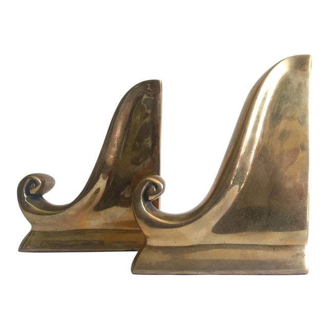 Vintage Mid Century Modern Cast Solid Brass Neoclassical Scroll