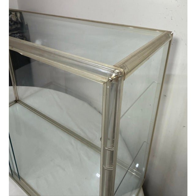 Quality Large Vintage Counter Top Glass Lucite Rectangular Display Show Case Box For Sale - Image 15 of 15