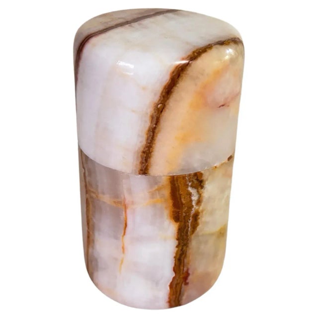 Italian Onyx Vide Poche or Box with Beige Lid, Italy, 1970 For Sale - Image 3 of 8
