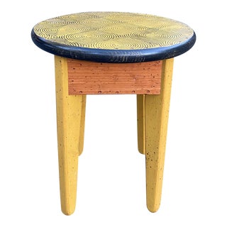 David Marsh Round Painted Side Table For Sale