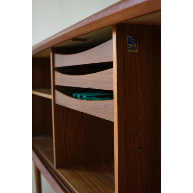 Rare 1960s Bernhard Pedersen & Son Teak Credenza With Tambour Doors For Sale - Image 10 of 10