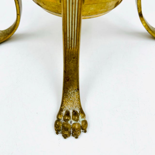 Metal Antique 1886 Gorham Copper and Brass Kettle With Brass Lion Claw Foot Stand and Spirit Burner For Sale - Image 7 of 16