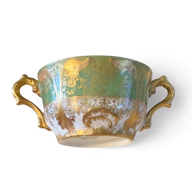 Limoges, France Pair of Antique 1800s Gda Limoges (Gerard, Dufraisseix & Abbot) Bouillon / Cream Soup Cups Rare For Sale - Image 4 of 18