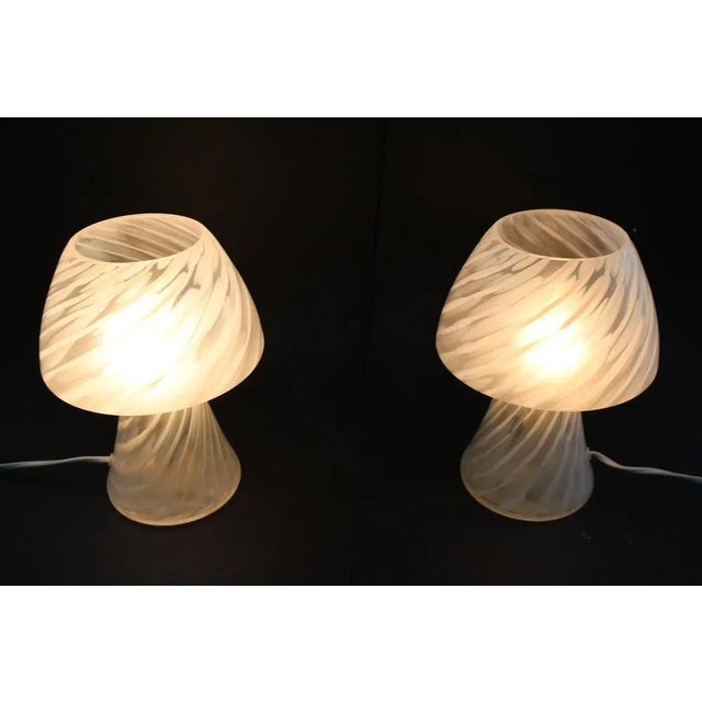 Swirl Mushroom Mushroom Table Lamps, 1970s, Set of 2 For Sale - Image 4 of 11