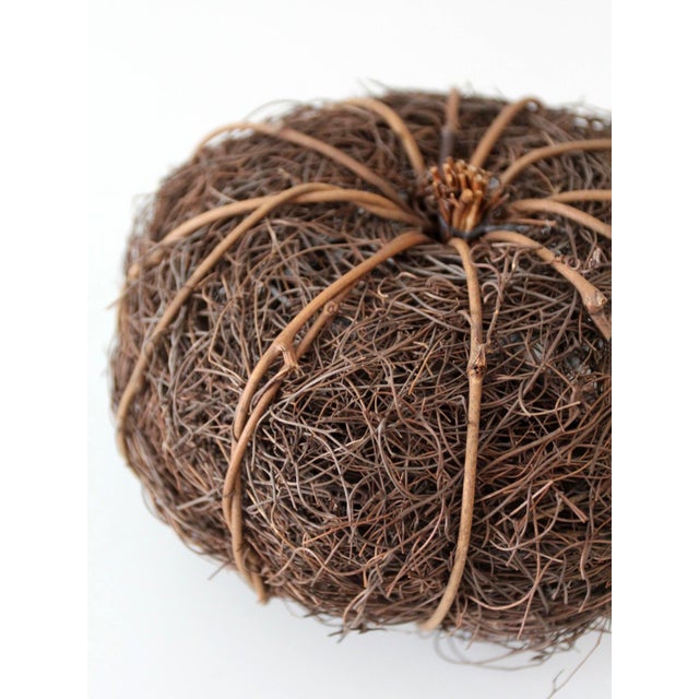 Wood Vintage Woven Grapevine Pumpkin Fall Decor For Sale - Image 7 of 11