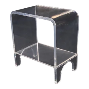 Bent Lucite Mid Century Modern Piano Vanity Window Bench