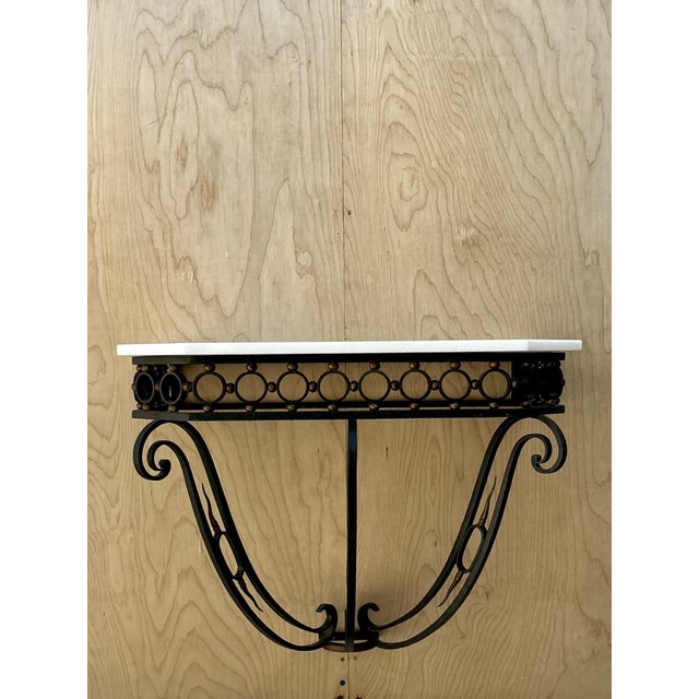 Vintage Scrolled Iron Wall Console After Royere For Sale - Image 14 of 17