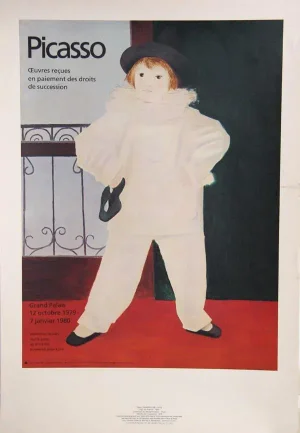 1980s "Paul en Pierrot" Text Print After Pablo Picasso
