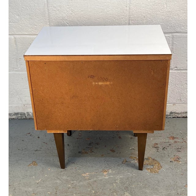 Mid-Century Modern White Top Nightstand For Sale - Image 11 of 11