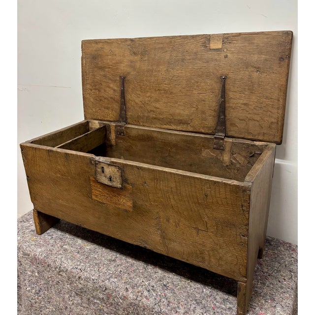 17th Century English Oak Six Plank Chest For Sale - Image 10 of 12