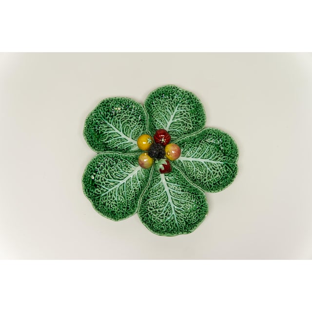 Victorian Bordallo Pinheiro Cabbage Ware Divided Serving Platter For Sale - Image 3 of 7
