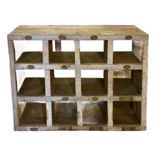 Antique American Primitive Wood Cubby Storage - American - Folk Art For Sale