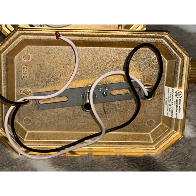 1980s Neo-Classical Style Solid Brass Wall Light Sconces - a Pair For Sale - Image 11 of 17